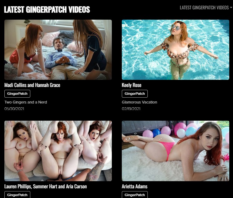 Advertisement for GingerPatch.com, a site with fiery redhead teen content
